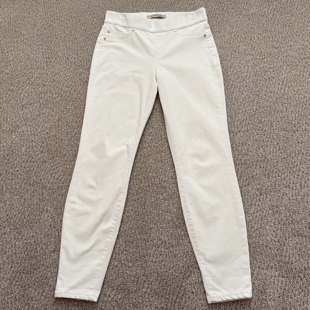 Liverpool Los Angeles White Ankle Leggings